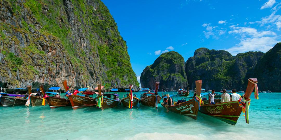Thailand boats on beach
